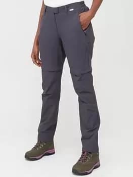 Regatta Highton Zip Off Walking Trousers - Grey, Size 8, Women