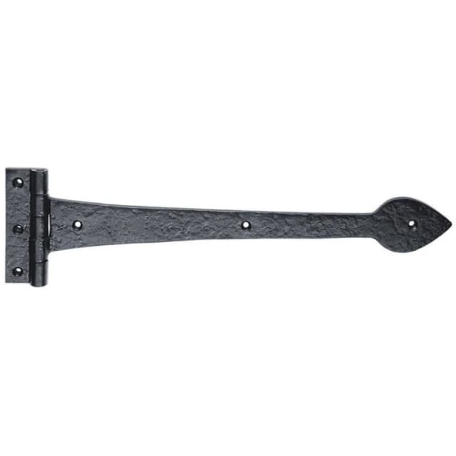 Loops PAIR 430 x 102mm Ornate T Hinge Black Antique Internal Decorative Door Hinge Black