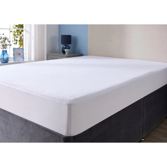 Downland Terry Towelling Waterpoof Mattress Protector White unisex Double