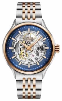 Mens Roamer 101663 47 45 10N Competence Skeleton III Two Tone Bracelet Wris Colour - Silver Tone