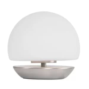 Ancilla Globe Table Lamp Steel Brushed, Glass Matt