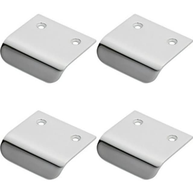 Loops 4x Semi Concealed Cabinet Pull Handle 48 x 50mm 14mm Lip Polished Chrome Multi unisex