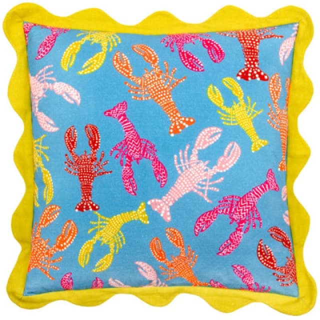 Furn furn. Crustaceans Scalloped Polyester Filled Cushion in Aqua Size: 50cm x 50cm Aqua 50cm x 50cm Unisex 5025532802927
