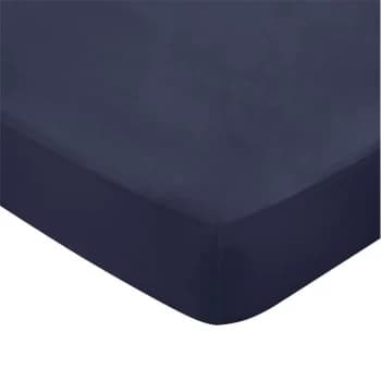 Bedeck of Belfast Fine Linens 600TC Plain Dye Fitted Sheet - MIDNIGHT