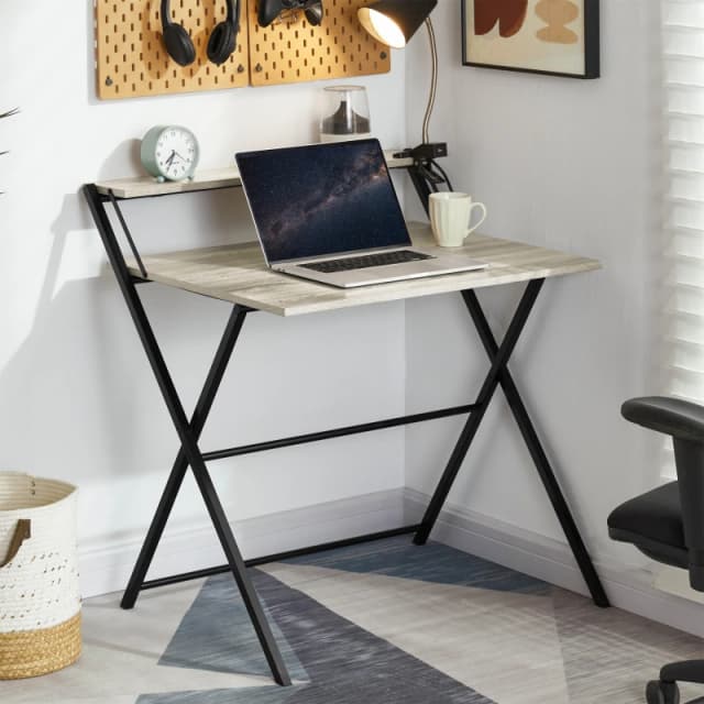 Lassic Vida Designs Brooklyn Foldable Computer Desk Grey unisex Foldable