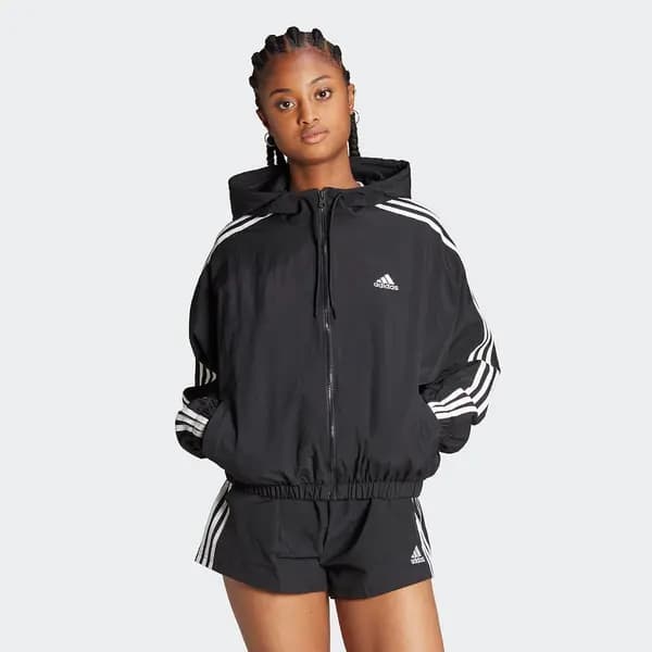 Woven Essentials 3-Stripes Windbreaker with Hood