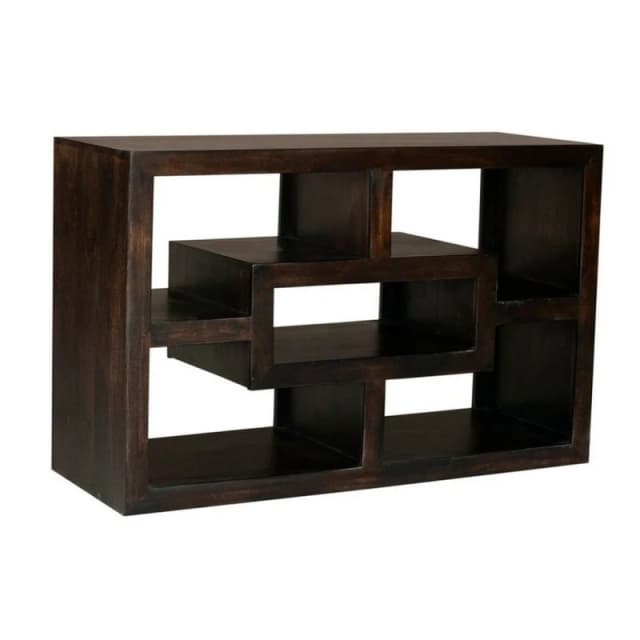 Jaipur Furniture Ltd Yoga Straight TV Unit - Mango Wood - L40 x W110 x H70cm - Dark Finish in Brown Brown Unisex