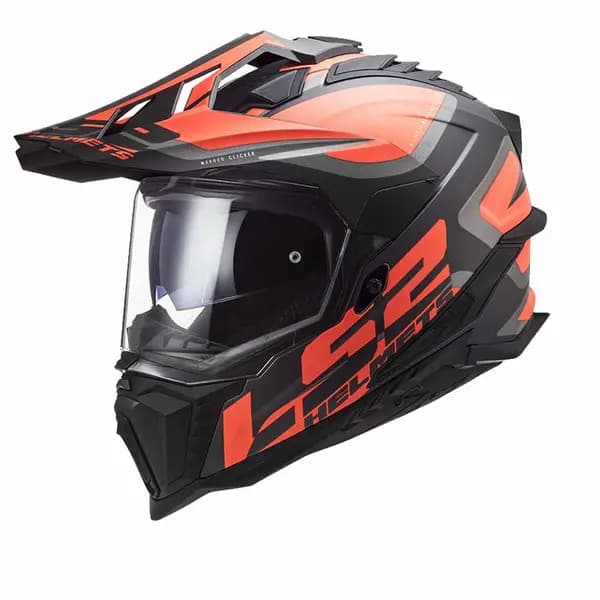 LS2 MX701 Explorer Carbon Edge Black Fluo Orange Adventure Helmet Size M