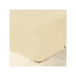 Easycare Polycotton Percale 200 Thread Count Box Pleat Platform Valance, Cream, King - Belledorm