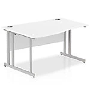 Impulse Cantilever 1400 Left Hand Wave Desk White