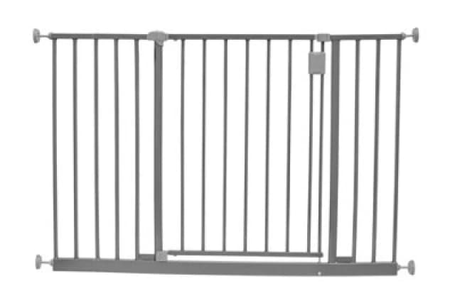Safetots Extra Wide Hallway Gate, 109Cm - 115Cm, Matt Grey, Pressure Fit Baby Gate For Hallways And Wide Spaces