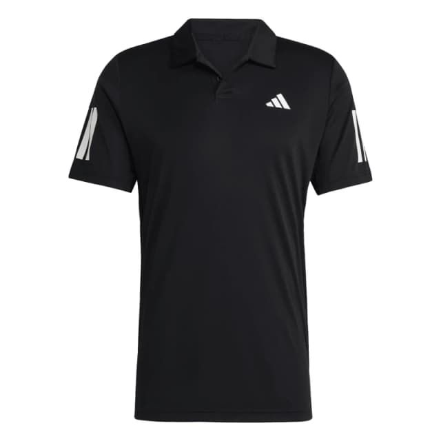 adidas Club 3 Stripe Polo Shirt Mens - Black S