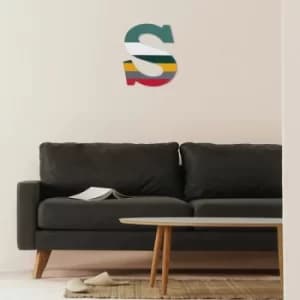 Alphabet S 2 Multicolor Decorative Wooden Wall Accessory