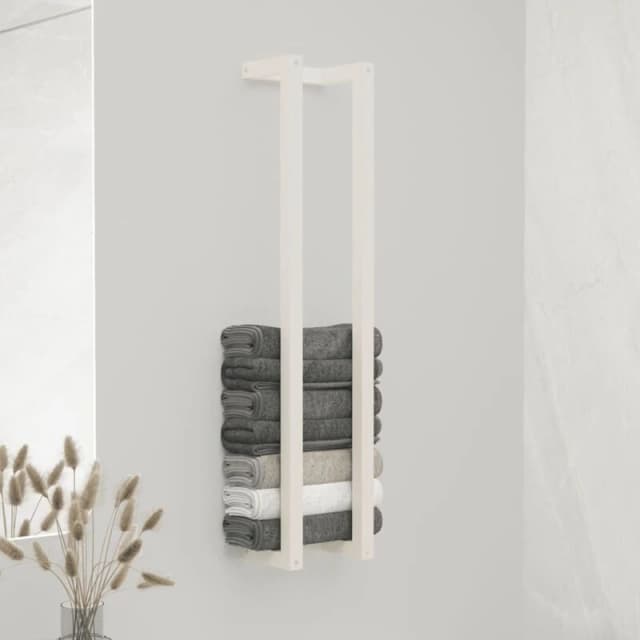 vidaXL Towel Rack White 23X18X110cm Solid Wood Pine, White 822403
