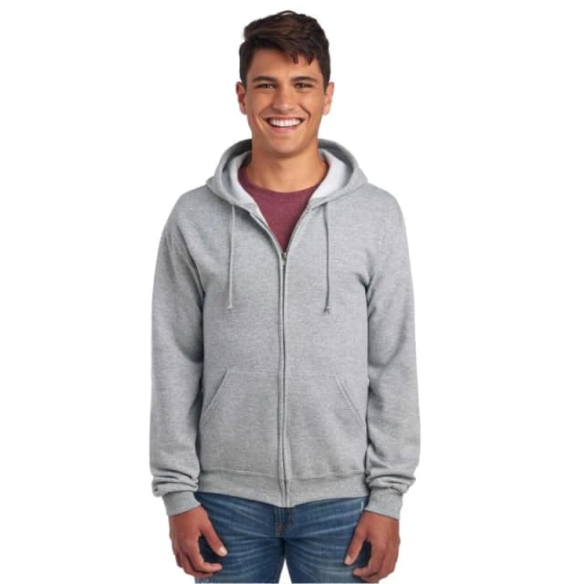 JERZEES Mens Nublend Full Zip Hoodie in Mid Grey Size: Small Mid Grey Male S