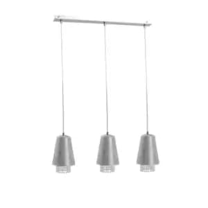 Molly Bar Pendant Ceiling Light Crystal Silver, 60cm, 3x E27
