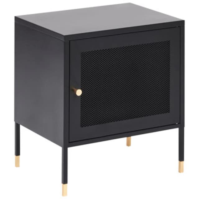 Beliani Bedside Table Ossett Metal Black
