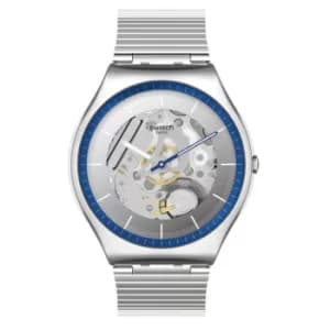 Swatch Quartz Clear Dial Grey Strap Unisex Watch SS07S116GG