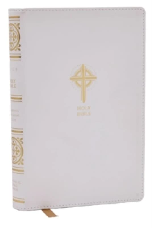 NRSVCE Sacraments of Initiation Catholic Bible, White Leathersoft, Comfort Print Leather / fine binding