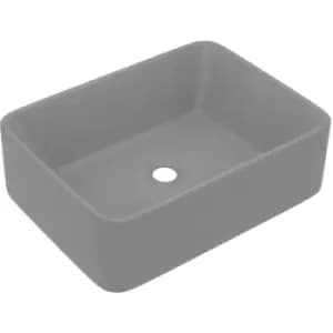 Luxury Wash Basin Matt Light Grey 41x30x12cm Ceramic Vidaxl Grey