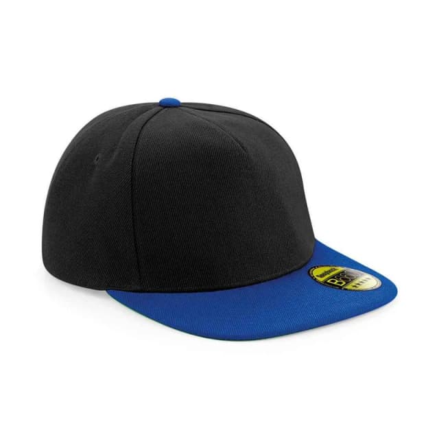 Beechfield Womens Original Flat Peak Snapback Cap in Jet Black Jet Black Female One Size