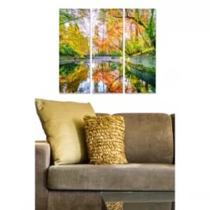 MDF1007638 Multicolor Decorative MDF Painting (3 Pieces)