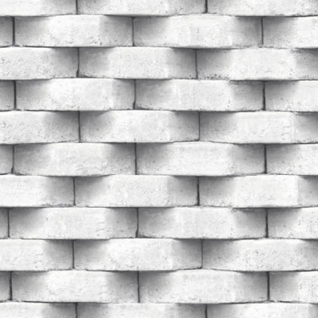 Muriva White Brick Brick Effect Embossed Wallpaper