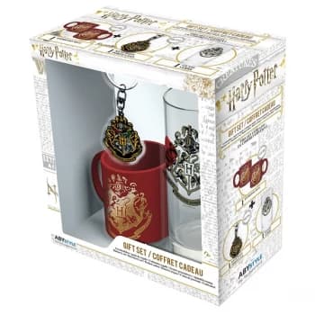 Harry Potter - Glass 29cl + Keyring + Mini Mug "Hogwarts"