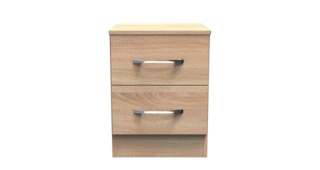 Welcome Furniture Ready Assembled Coventry 2 Drawer Bed Cabinet Bardolino Light Oak, Brown AVN005BO
