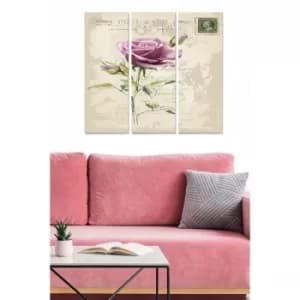 MDF6508147 Multicolor Decorative MDF Painting (3 Pieces)