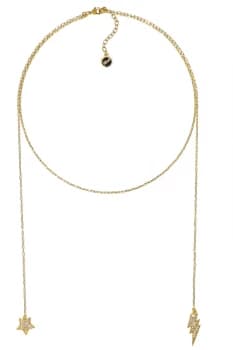 Ladies Karl Lagerfeld Gold Plated Hanging Star & Lighning Necklace 5378158