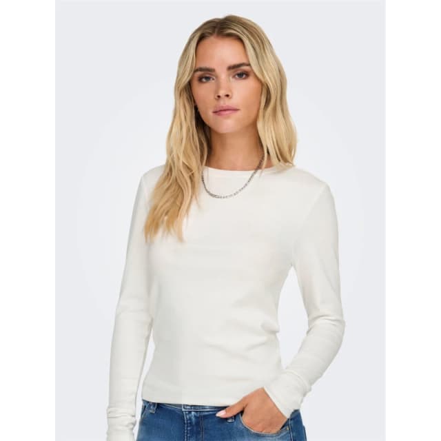 Only Womens Riley Long-Sleeve T-Shirt Cloud Dancer female S