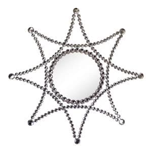Silver Metal Jewelled Star Accent Mirror