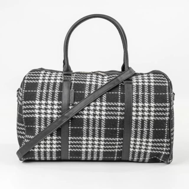 Pierre Cardin Black & White Travel Holdall Flight Bag Premium Lightweight Carry-On Black Unisex