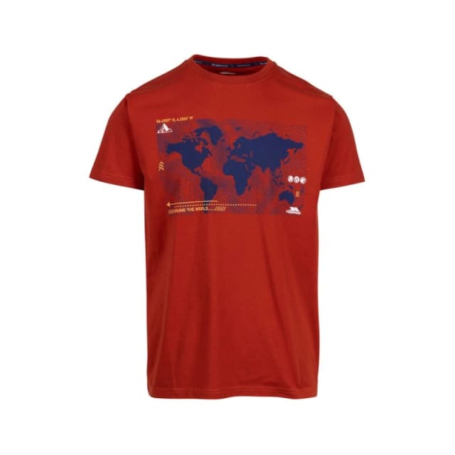 Trespass Trespass Men Chera Printed T-Shirt in Coral Size: Small Coral S Male 5063470736478