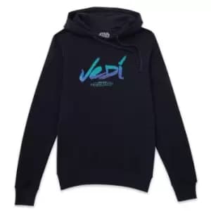 Star Wars Jedi Painted Font Hoodie - Navy - L