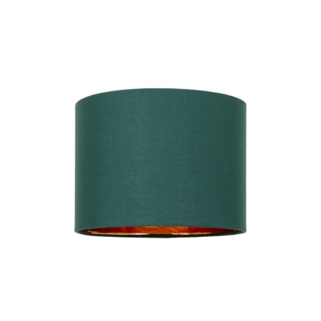 Happy Homewares Contemporary Cotton Lamp/Light Shade with Shiny Paper Inner in Dark Green Size: 14" Dark Green Unisex 14"