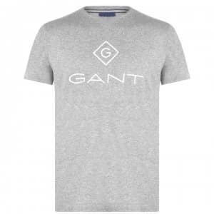 Gant Short Sleeve New Logo T Shirt - Grey 093