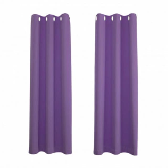 Happy Homewares Purple Blackout Curtains - Eyelet Thermal Curtain - 66 X 84" Drop - 2 Panel