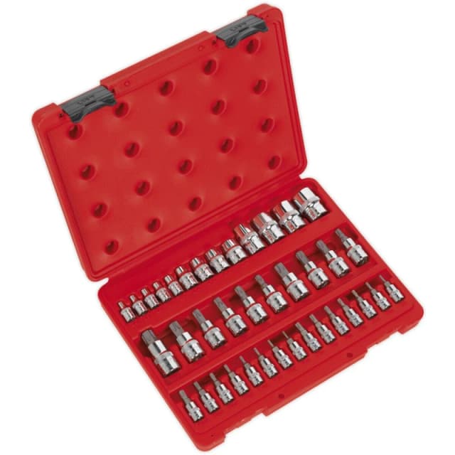 Loops 38pc TRX Star Socket & SECURITY Bit Set - 1/4" 3/8" 1/2" Sq Drive Male & Female Multi