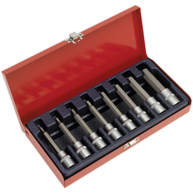 Loops 8pc METRIC Hex Key Socket Bit Set - 1/2" Square Drive - 5mm to 17mm x 100mm Long Multi
