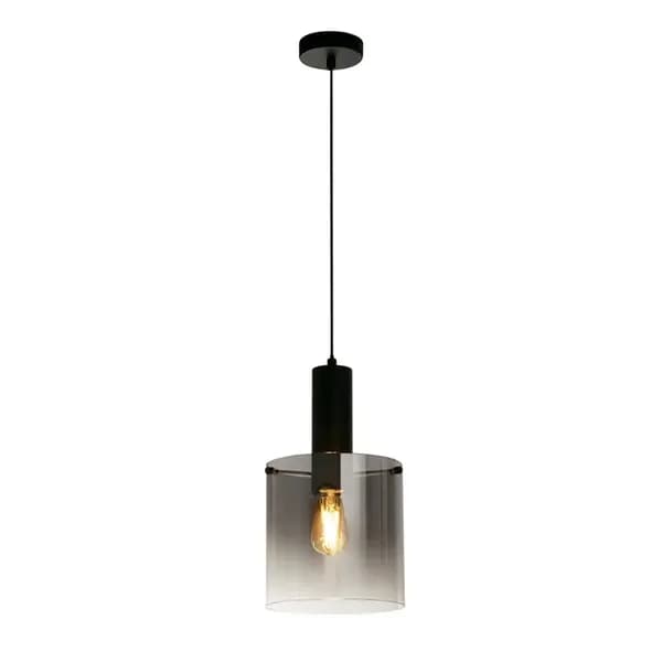 Searchlight Searchlight Sweden Smoked Glass Ceiling Pendant Light - Matt Black