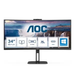 AOC 34" V5 CU34V5CW/BK Curved Quad HD LED Monitor