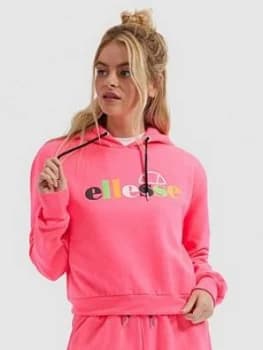 Ellesse Heritage Gaetana Cropped Hoodie - Neon Pink