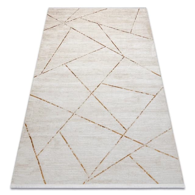 RugsX Modern Carpet Duke 51557 Cream / Gold - Geometric, Structured, Very So 80X150 Cm