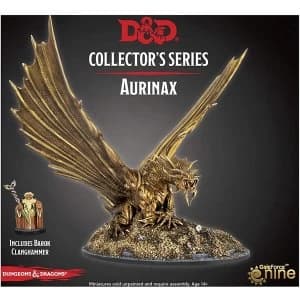 Dungeons & Dragons Collector's Series Waterdeep Miniature Aurinax the Gold Dragon and Banehammer Dwarf