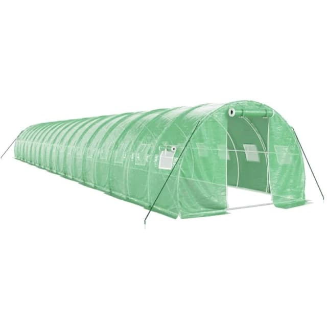vidaXL Greenhouse with Steel Frame Green 54 m 18x3x2 m, Green 3188046