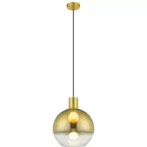 Spring Contemporary Dome Pendant Ceiling 1 Light Gold, Glass