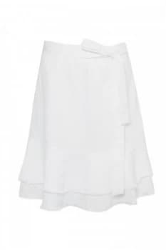 Great Plains Cotton Linen Frill Skirt Optic White