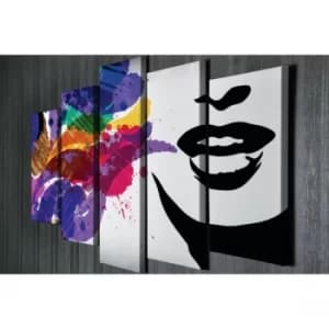 BC021 Multicolor Decorative Canvas Painting (5 Pieces)